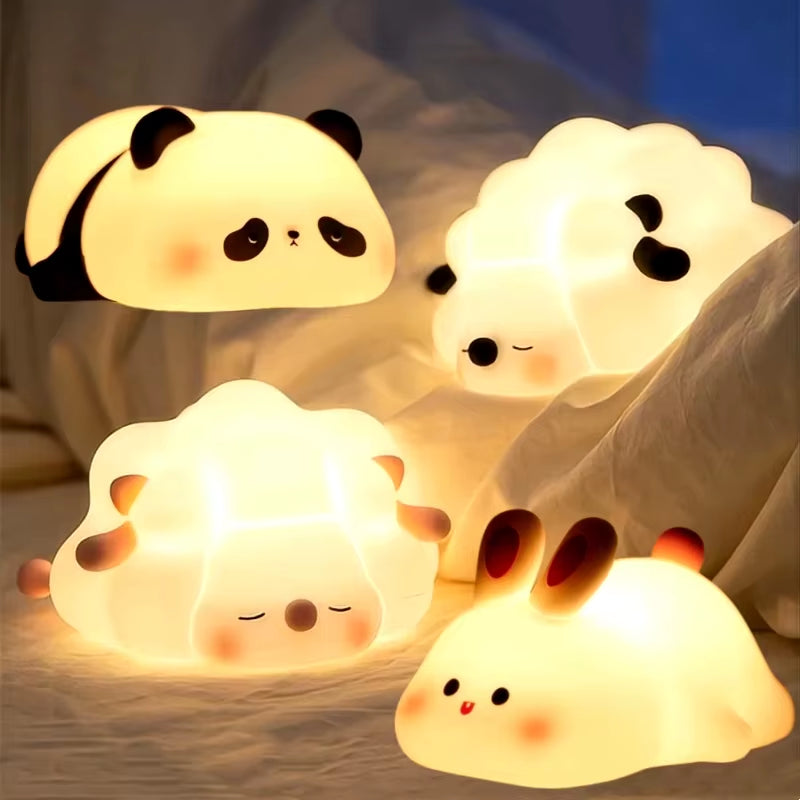 Rechargeable cozy animal night light in Rabbit, Sheep and Panda designs